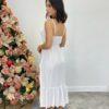 Vestido Midi Cecília Alça Regulável com Bojo e Abertura  Branco - Fernanda Ramos Store