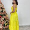 Vestido Midi Isabella com Bojo e Alça Regulável Amarelo - Fernanda Ramos Store