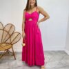 Vestido Midi Isabella com Bojo e Alça Regulável Pink - Fernanda Ramos Store