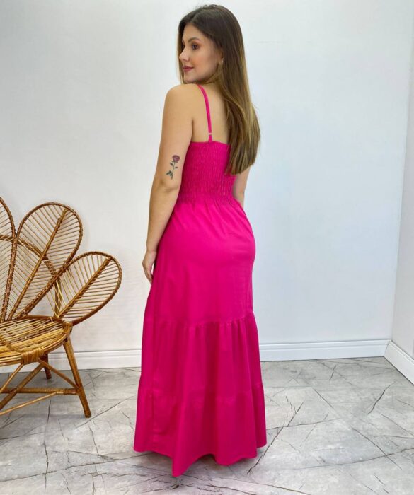 Vestido Midi Isabella com Bojo e Alça Regulável Pink - Fernanda Ramos Store