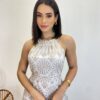 Vestido Midi Isabella de Laise Off White sem Bojo Bordado - Fernanda Ramos Store