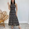 Vestido Midi Isabella de Laise Preto sem Bojo Bordado - Fernanda Ramos Store