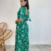 Vestido Midi Manga Curta Raquel sem Bojo Estampado Verde - Fernanda Ramos Store