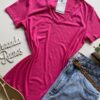 Blusa Helena Feminina Baby Look Canelada Malwee Pink - Fernanda Ramos Store