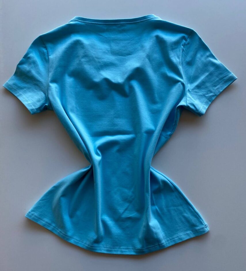 Blusa Feminina Baby Look Malwee Azul Bebê - Fernanda Ramos Store