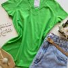 Blusa Feminina Baby Look Malwee Verde - Fernanda Ramos Store