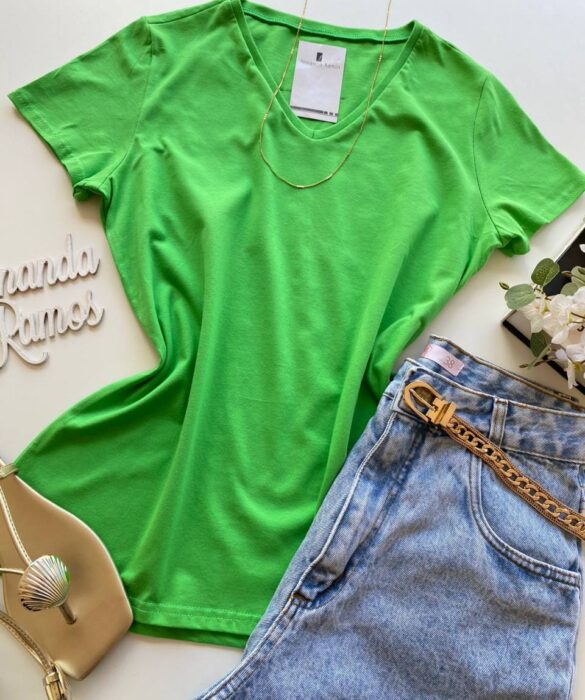 Blusa Feminina Baby Look Malwee Verde - Fernanda Ramos Store