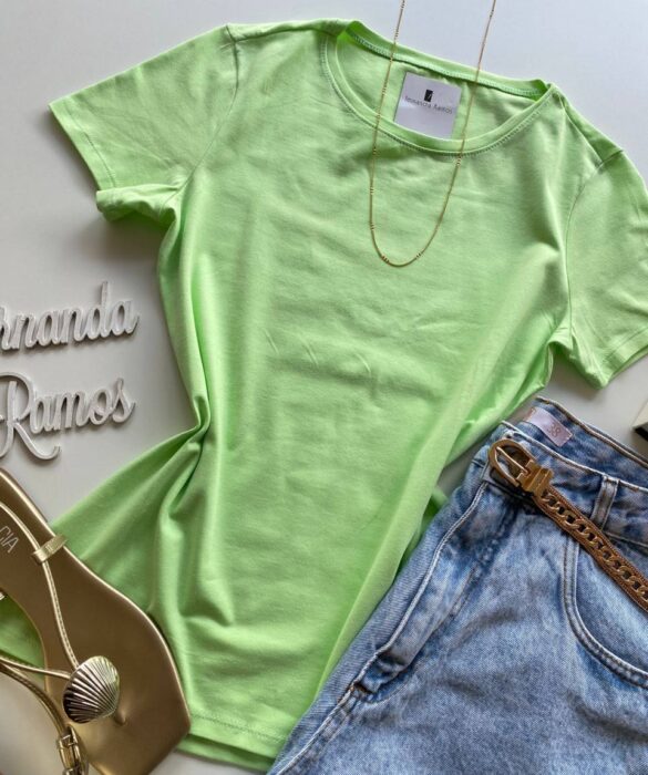 Blusa Feminina Manga Curta Malwee Verde - Fernanda Ramos Store