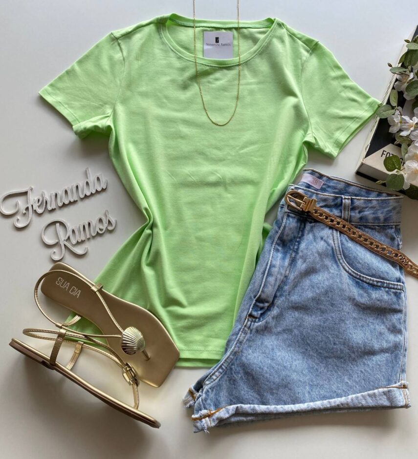 Blusa Feminina Manga Curta Malwee Verde - Fernanda Ramos Store
