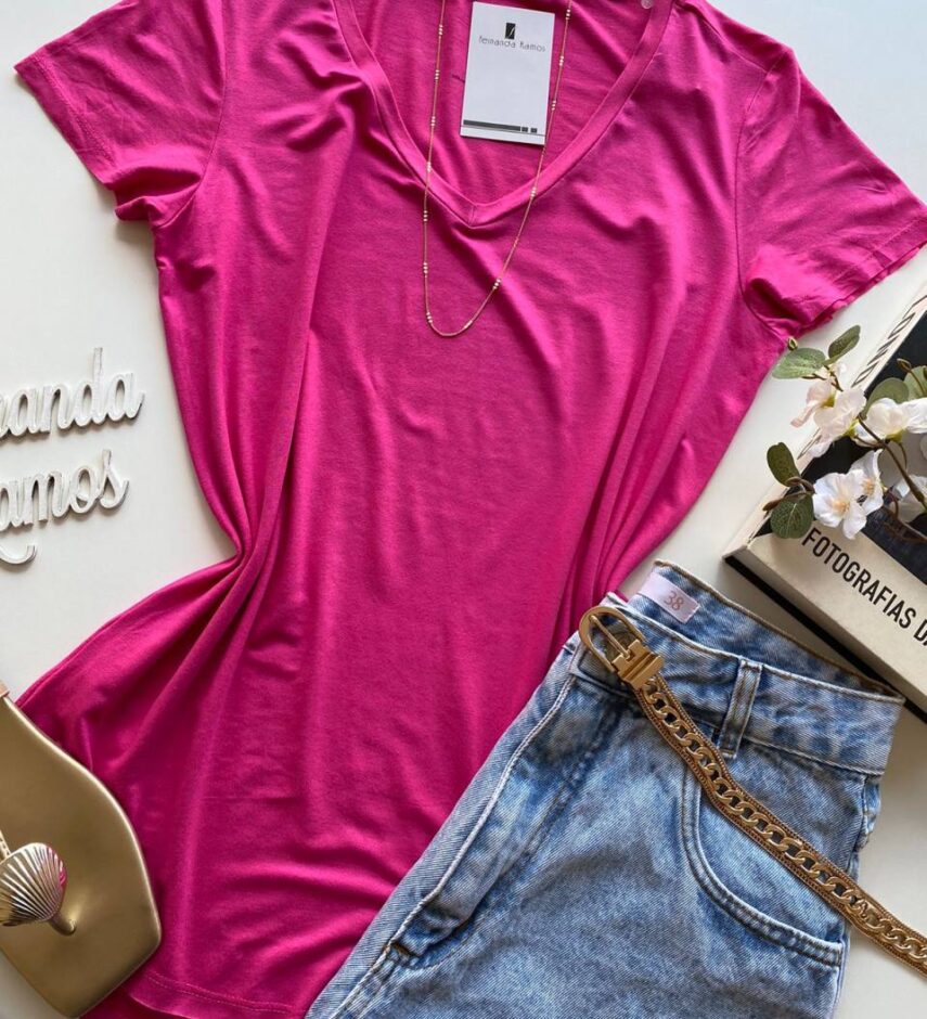 Blusa Feminina Tradicional Manga Curta Malwee Pink - Fernanda Ramos Store