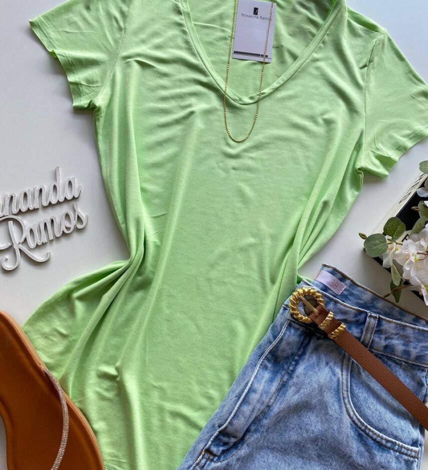 Blusa Feminina Tradicional Manga Curta Malwee Verde - Fernanda Ramos Store