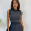 Body Feminino Suzy com Bojo e Aplicações Preto - Fernanda Ramos Store