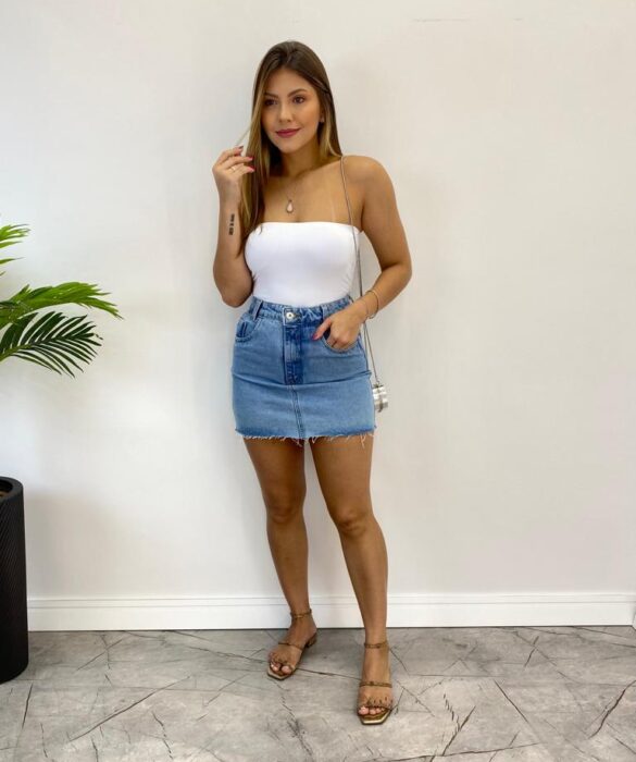 Body Feminino Tomara que Caia com Bojo sem Fecho Branco - Fernanda Ramos Store