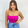 Body Feminino Tomara que Caia com Bojo sem Fecho Fúcsia - Fernanda Ramos Store