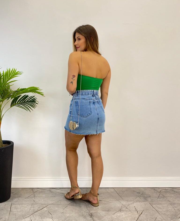 Body Feminino Tomara que Caia com Bojo sem Fecho Verde - Fernanda Ramos Store