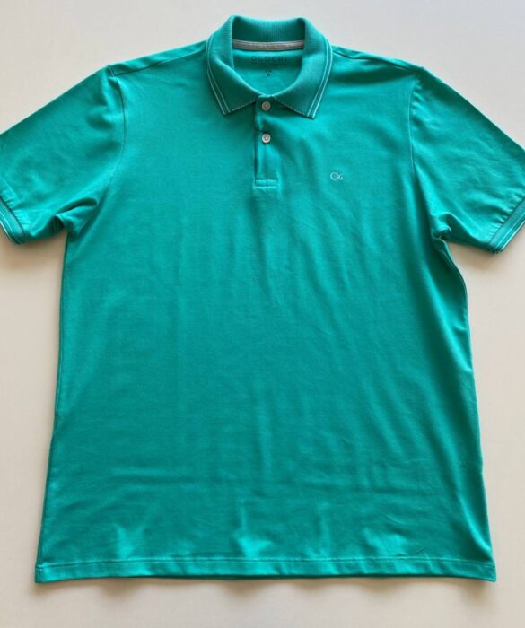 Camiseta Polo Essencial Slim Ogochi Verde Água 0037 - Fernanda Ramos Store