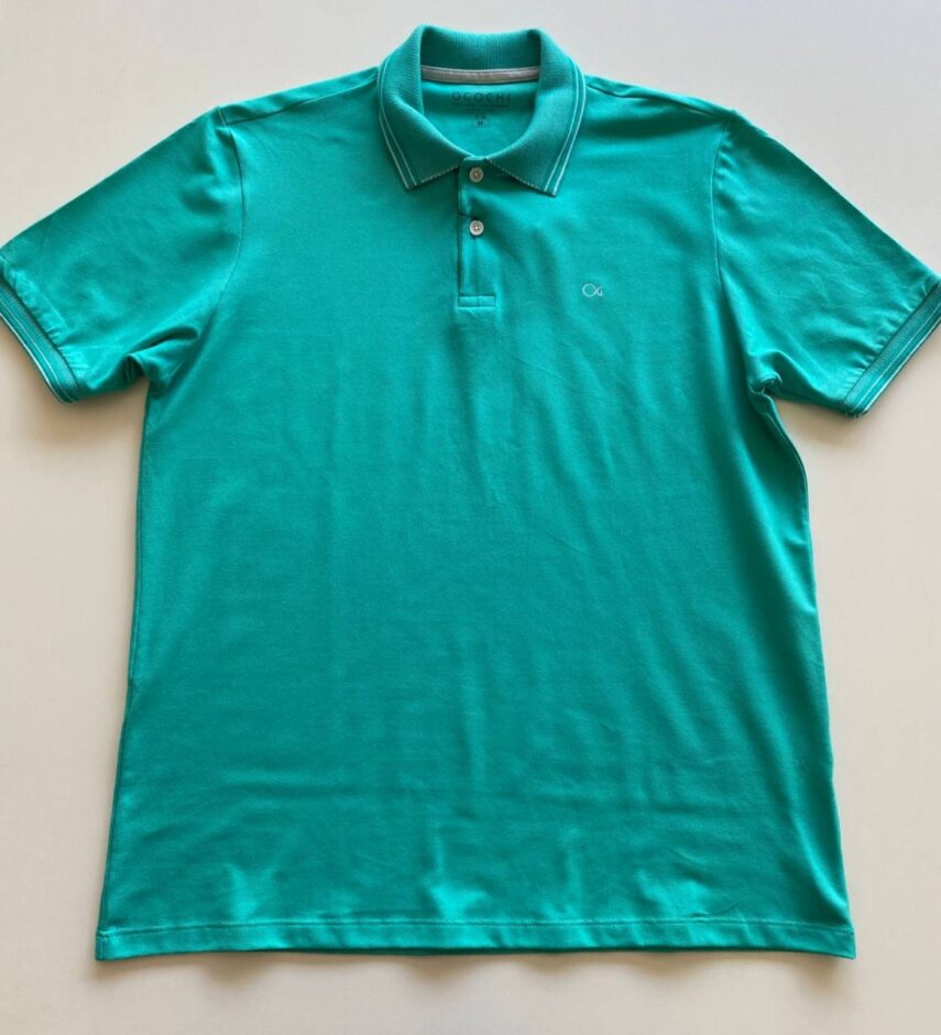 Camiseta Polo Essencial Slim Ogochi Verde Água 0037 - Fernanda Ramos Store