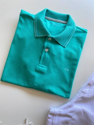 Camiseta Polo Essencial Slim Ogochi Verde Água 0037 - Fernanda Ramos Store