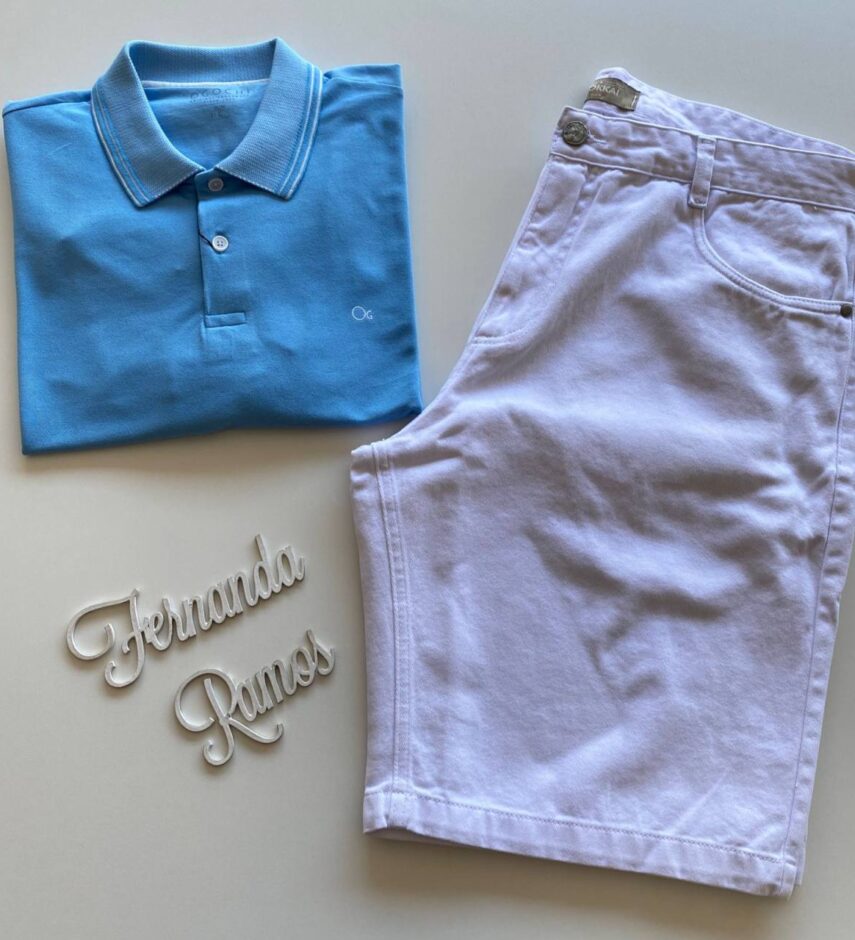 Camiseta Polo Masculina Slim Ogochi Azul 0089 - Fernanda Ramos Store
