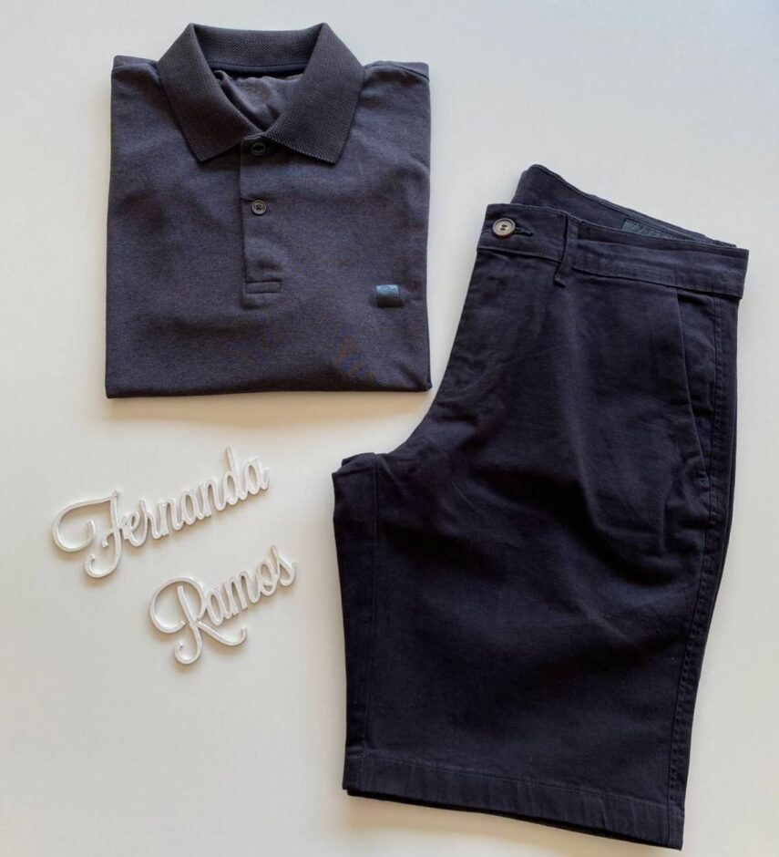 Camiseta Polo Masculina Slim Ogochi Preta 0186 - Fernanda Ramos Store