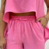 Conjunto Feminino Duna Cropped e Short com Bolsos Rosa - Fernanda Ramos Store