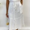 Conjunto Feminino Liz Regata e Saia Midi Branco com Amarração - Fernanda Ramos Store