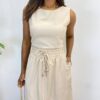 Conjunto Feminino Liz Regata e Saia Midi Nude com Amarração - Fernanda Ramos Store