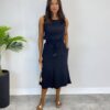 Conjunto Feminino Liz Regata e Saia Midi Preto com Amarração - Fernanda Ramos Store