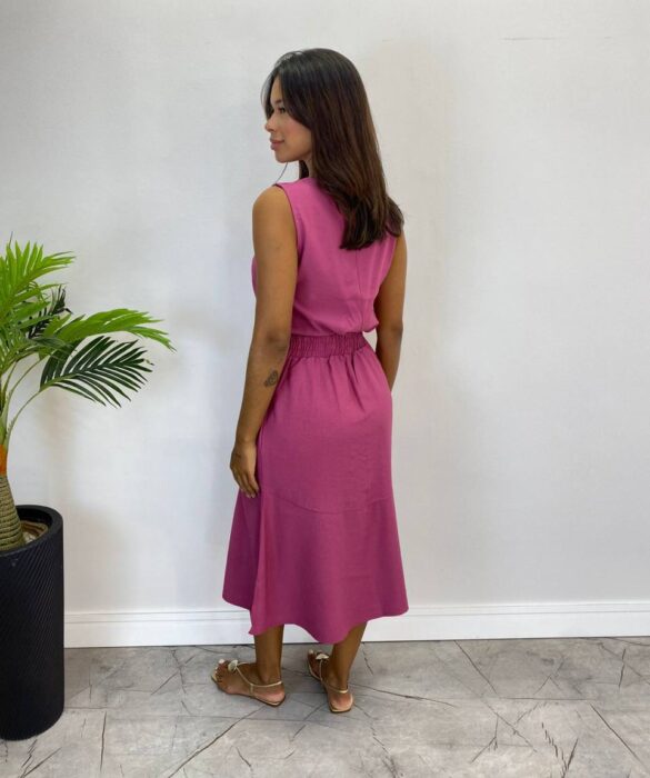 Conjunto Feminino Liz Regata e Saia Midi Rosé com Amarração - Fernanda Ramos Store