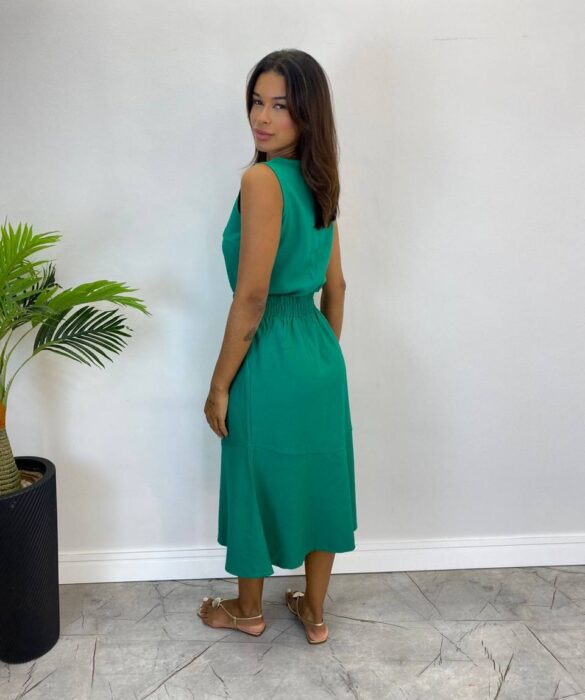 Conjunto Feminino Liz Regata e Saia Midi Verde com Amarração - Fernanda Ramos Store