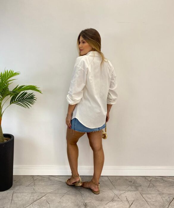 Conjunto Feminino Suzy Cropped com Bojo e Camisa Off White - Fernanda Ramos Store