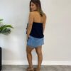 Cropped Bata Feminino Liz sem Bojo com Babados Preto - Fernanda Ramos Store