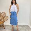 Cropped Bata Feminino sem Bojo com Babados e Brilho Branco - Fernanda Ramos Store