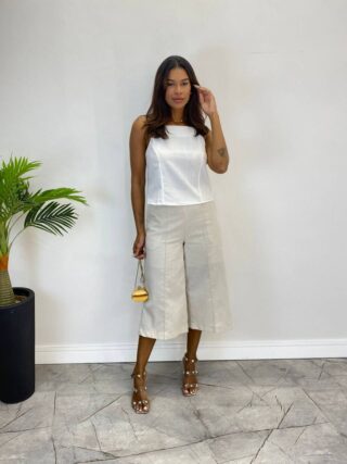 Cropped Feminino Ana Júlia sem Bojo com Alça Fina Off White - Fernanda Ramos Store