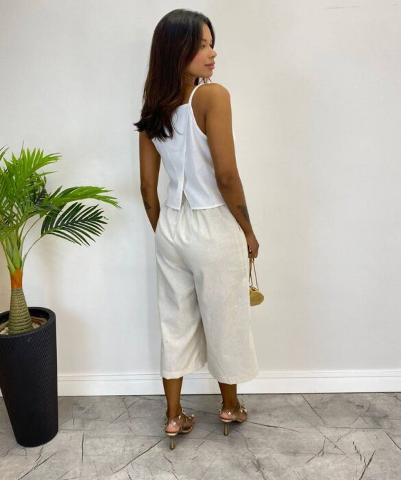 Cropped Feminino Ana Júlia sem Bojo com Alça Fina Off White - Fernanda Ramos Store