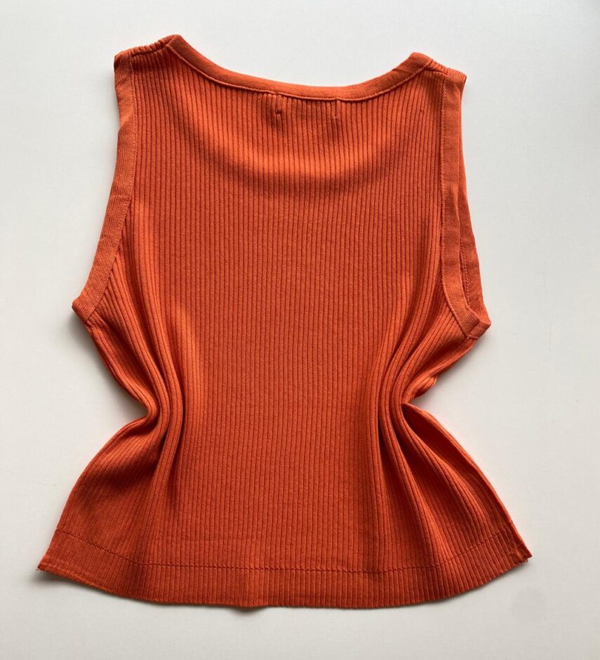 Cropped Feminino Heloísa sem Bojo Laranja - Fernanda Ramos Store