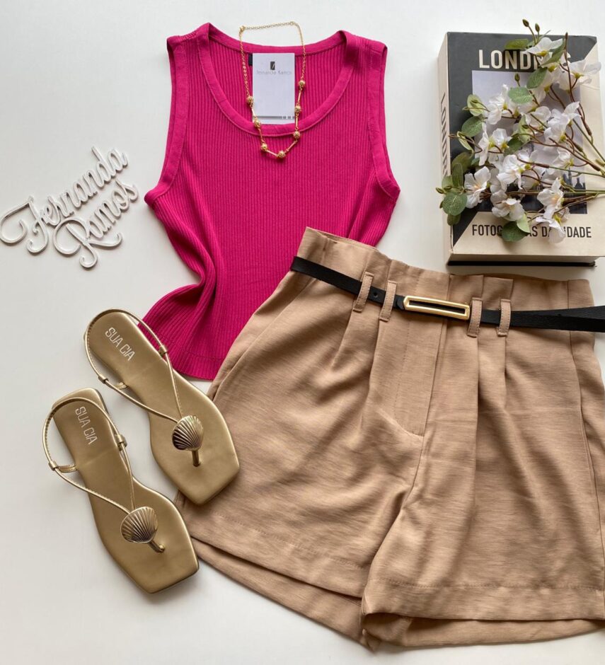 Cropped Feminino Heloísa sem Bojo Pink - Fernanda Ramos Store