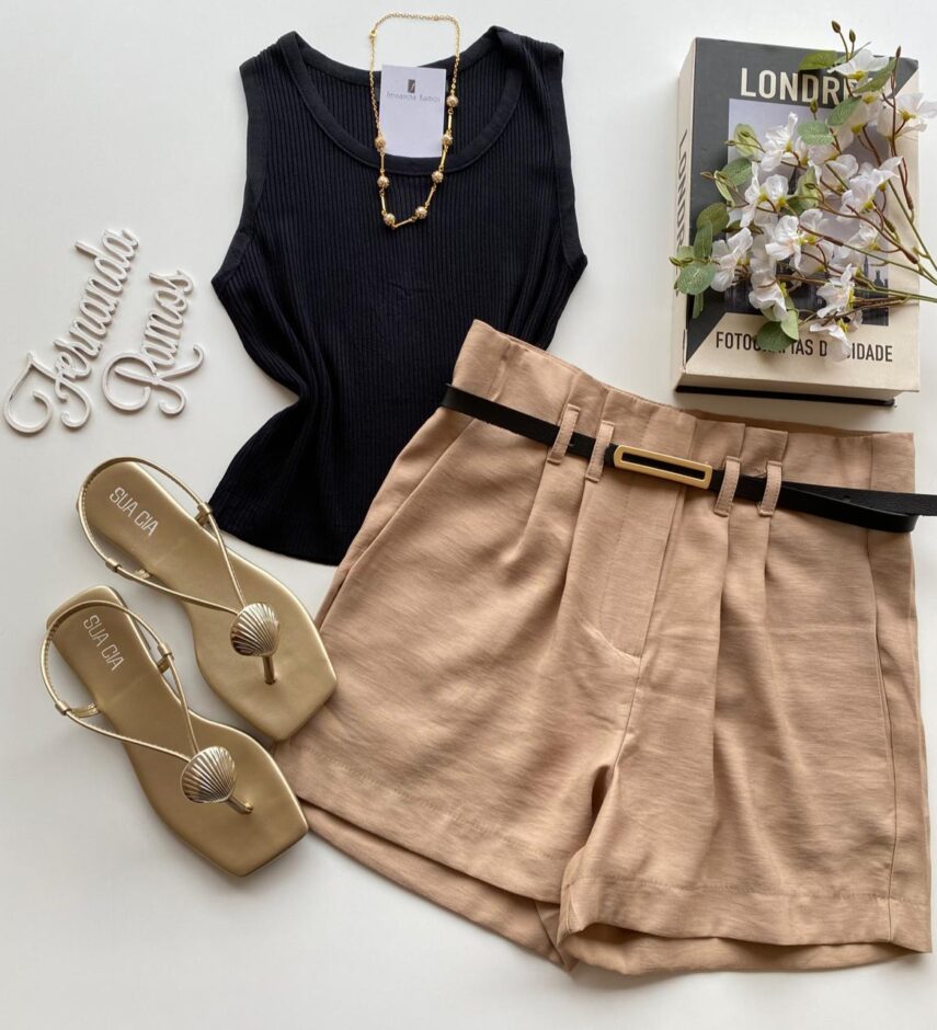 Cropped Feminino Heloísa sem Bojo Preto - Fernanda Ramos Store