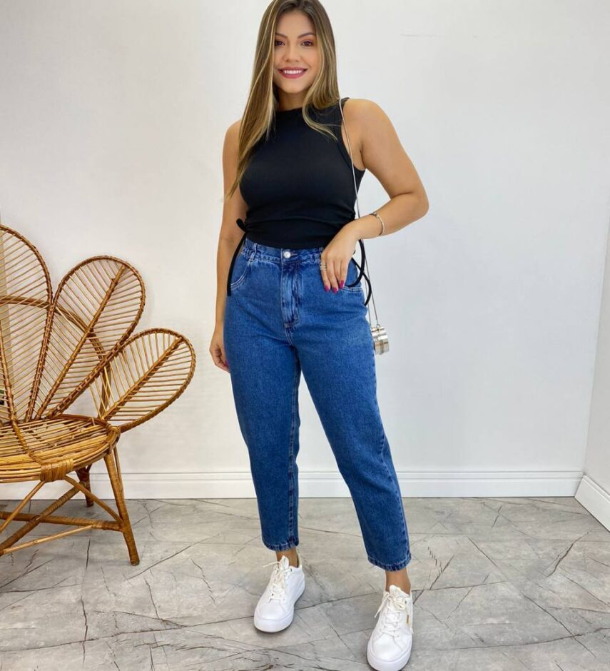 Cropped Feminino Liz Malha Canelada sem Bojo Preto - Fernanda Ramos Store