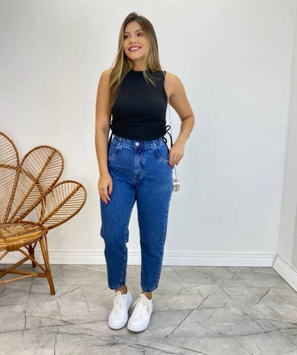 Cropped Feminino Liz Malha Canelada sem Bojo Preto - Fernanda Ramos Store