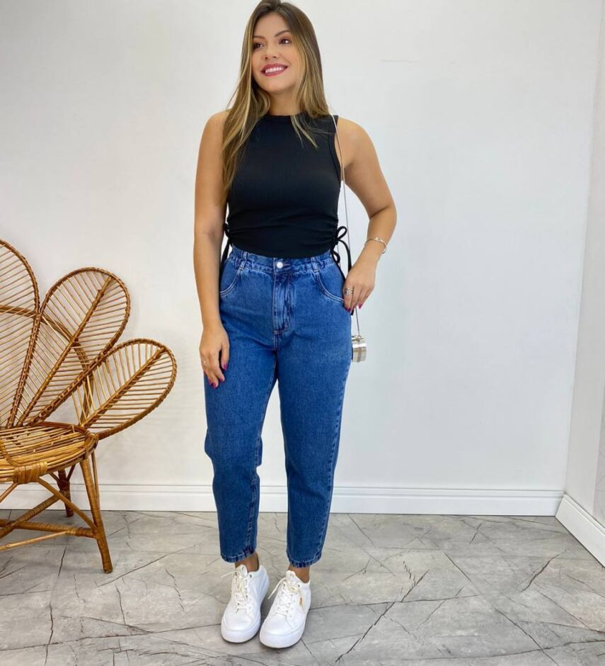 Cropped Feminino Liz Malha Canelada sem Bojo Preto - Fernanda Ramos Store