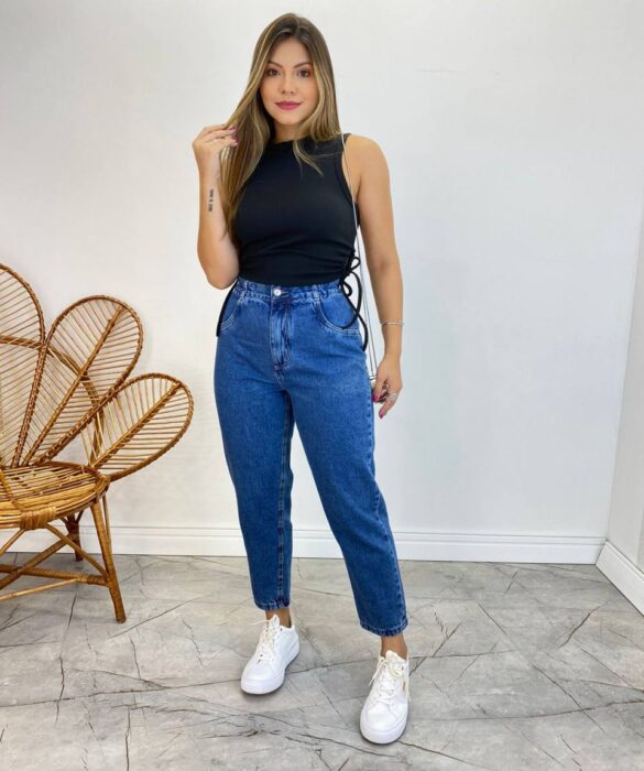 Cropped Feminino Liz Malha Canelada sem Bojo Preto - Fernanda Ramos Store