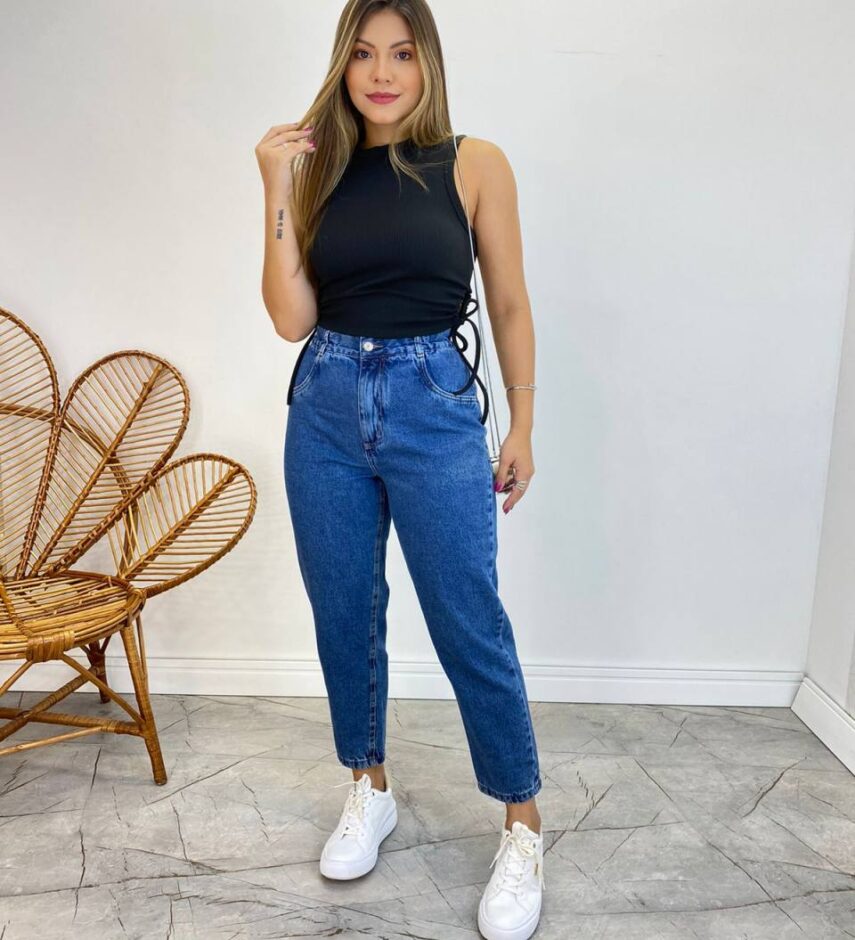 Cropped Feminino Liz Malha Canelada sem Bojo Preto - Fernanda Ramos Store