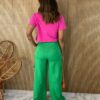 Cropped Feminino Manga Curta Good Vibes Pink - Fernanda Ramos Store