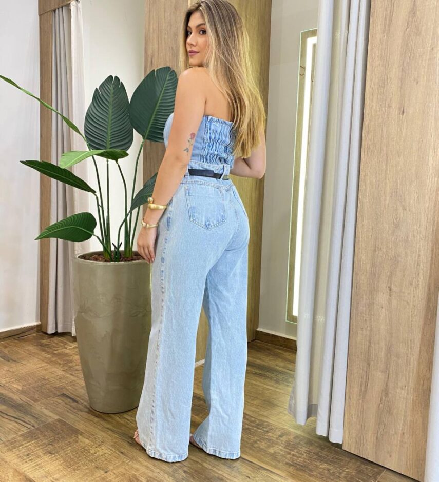 Cropped Feminino sem Bojo Jeans Bruna Mar - Fernanda Ramos Store