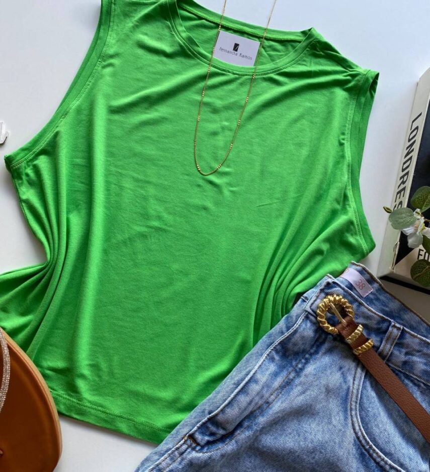 Cropped Feminino sem Bojo Malwee Verde - Fernanda Ramos Store