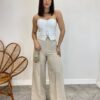 Cropped Feminino Tomara que Caia Branco sem Bojo com Cinto - Fernanda Ramos Store