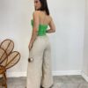 Cropped Feminino Tomara que Caia Verde sem Bojo com Cinto - Fernanda Ramos Store