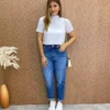 Cropped Manga Curta Básica com Gola Branco - Fernanda Ramos Store