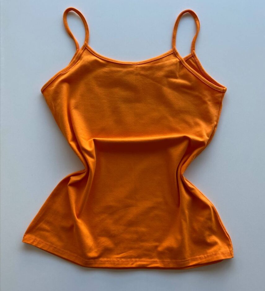 Regata Feminina Básica Malwee Alça Fina Laranja - Fernanda Ramos Store